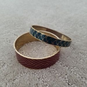 Set of 2 J Crew gold tone bangle bracelets